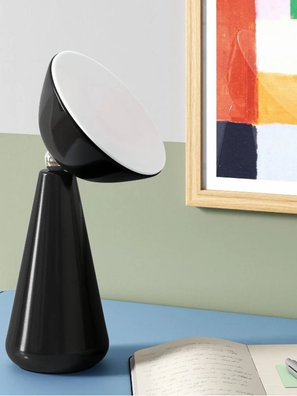 Portable Rechargeable Ambient Mood Lamp with Sunset Light Effect Black